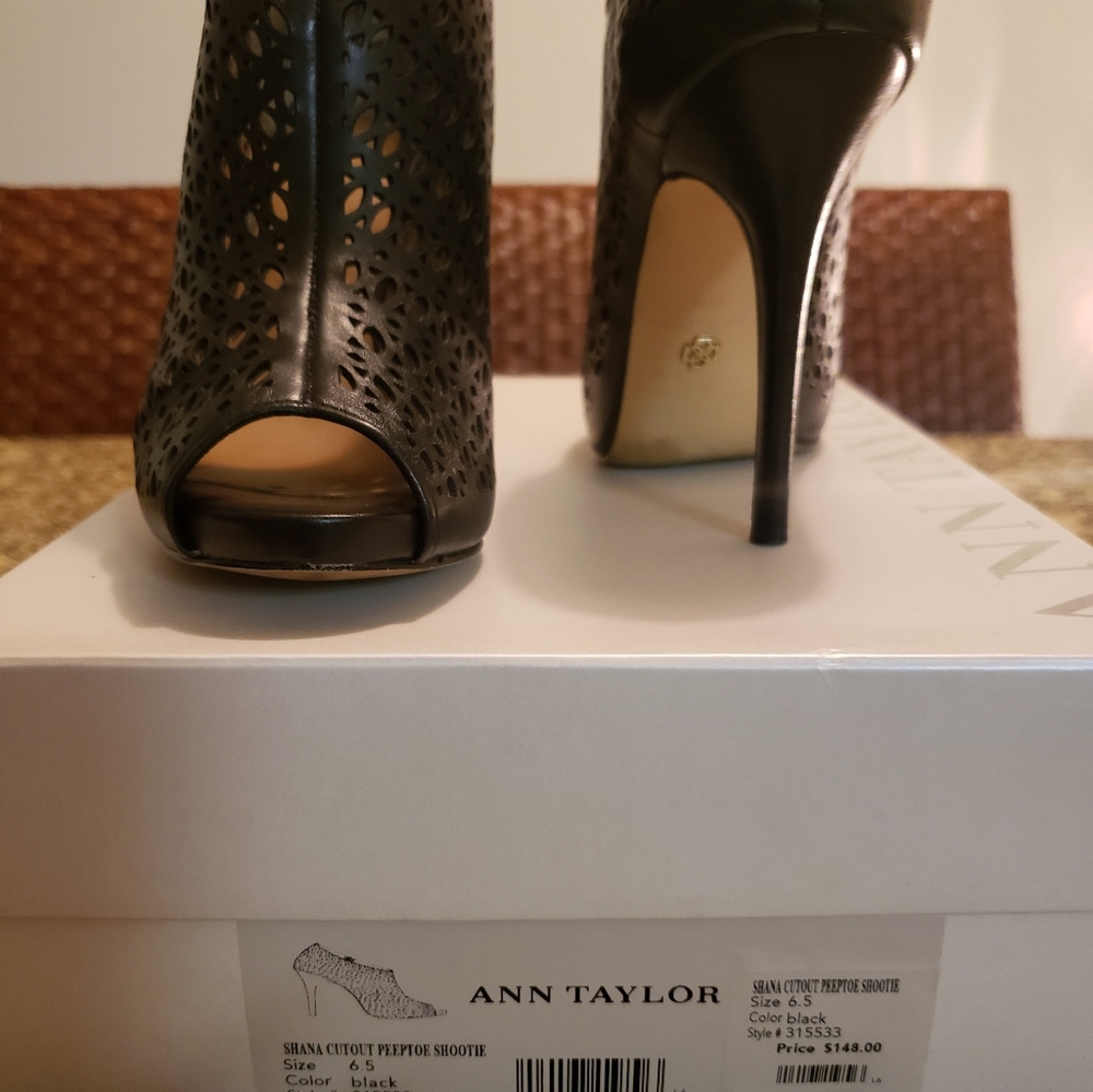 ANN TAYLOR'S Shana cutout peeptoe shootie shoes